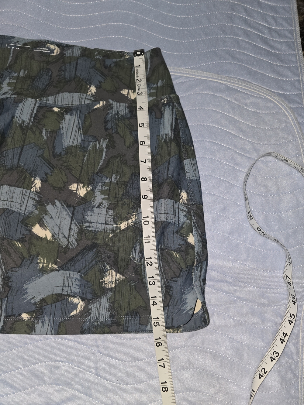 L.L. Bean Brushstroke Print Mini Skirt in Blue, Green, Cream